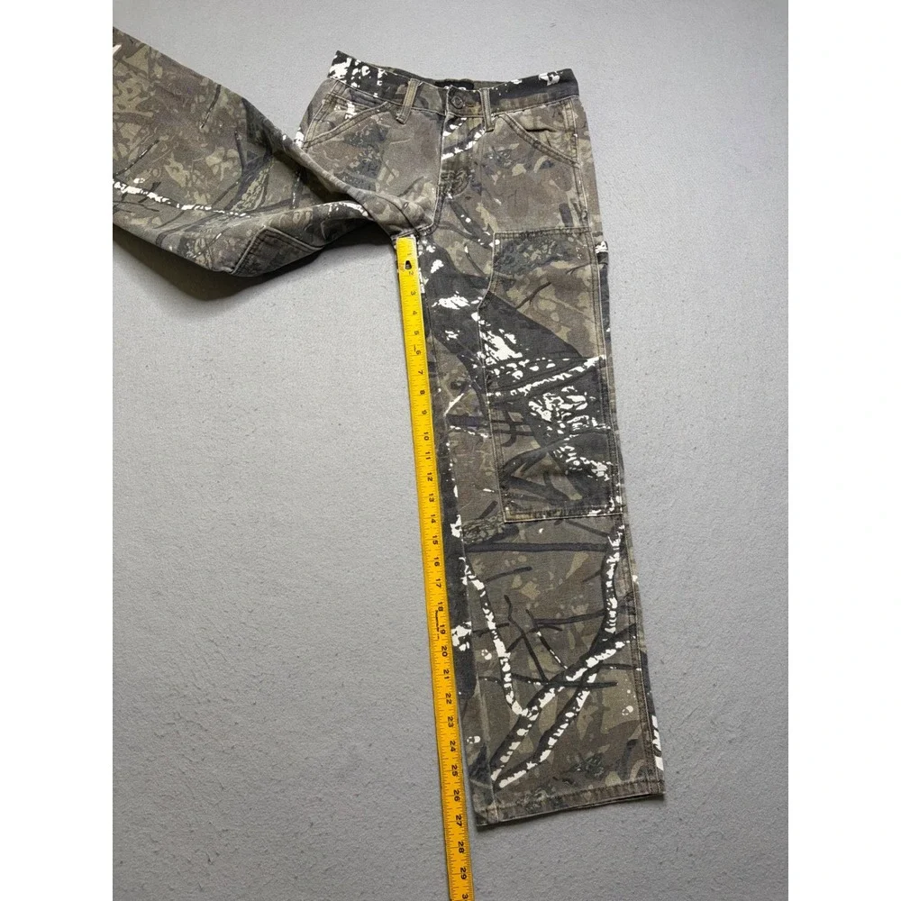 RSQ Carpenter Pants Kids Size 14 Camo Straight Leg Y2K Paint Splatter Utility